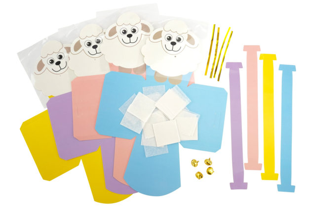 Paper Crumpled Sheep Basket Kits - 4 Pieces - 3 - Easter Baskets - 10doigts.com - Paniers de Pâques - 10doigts.fr
