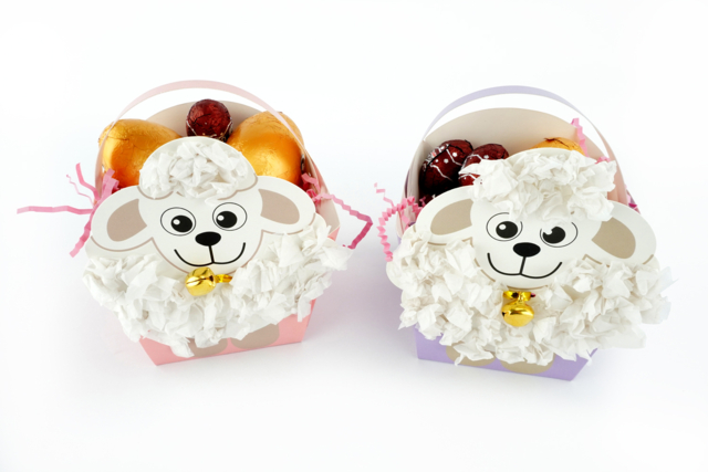 Paper Crumpled Sheep Basket Kits - 4 Pieces - 6 - Easter Baskets - 10doigts.com - Paniers de Pâques - 10doigts.fr