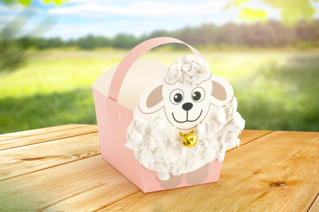 Paper Crumpled Sheep Basket Kits - 4 Pieces - 5 - Easter Baskets - 10doigts.com - Paniers de Pâques - 10doigts.fr