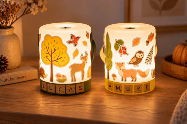 Lámpara acogedora de otoño - Articles lumineux, guirlandes et bougies LED - 10doigts.fr