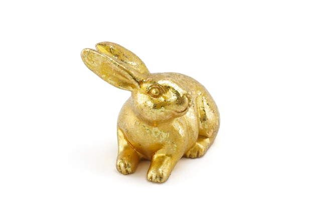 Lapin doré en résine - 4 - Easter Decorative Accessories - 10doigts.com - Accessoires décoratifs de Pâques - 10doigts.fr