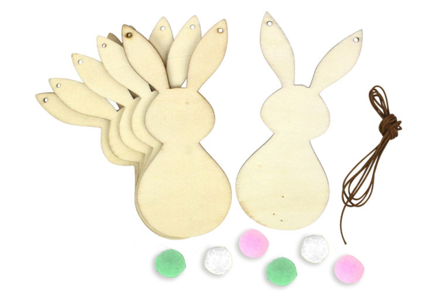 Wooden Bunny Garland Kit - 2 - Easter Craft Kits - 10doigts.com - Kits créatifs Pâques - 10doigts.fr