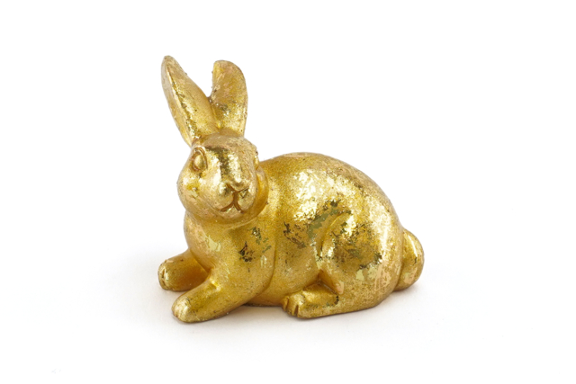 Lapin doré en résine - 2 - Easter Decorative Accessories - 10doigts.com - Accessoires décoratifs de Pâques - 10doigts.fr