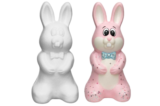 Standing Styrofoam Rabbit - 1 - Styrofoam - Decorative Supports - 10doigts.com - Polystyrène - Supports à décorer - 10doigts.fr
