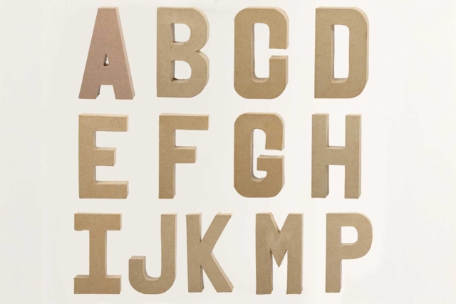 Mâché Paper Letters - 1 - Cardboard Letters - 10doigts.com - Lettres en carton - 10doigts.fr