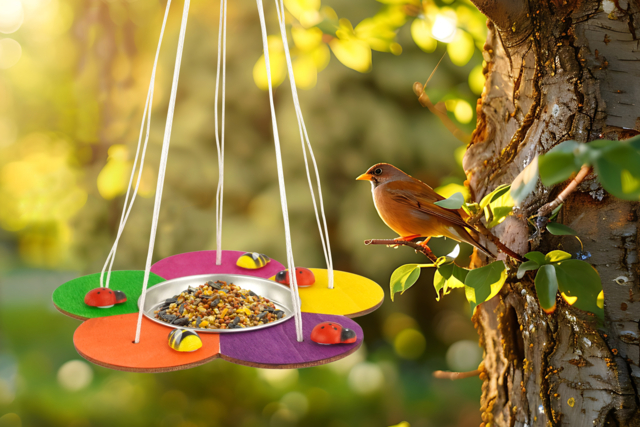 Wooden Flower Feeder - 1 - Wooden Birdhouses and Feeders - 10doigts.com - Nichoirs, mangeoires en bois - 10doigts.fr