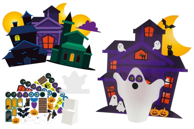 Mansiones encantadas luminosas - Set de 3 mansiones - Kits créatifs Halloween - 10doigts.fr