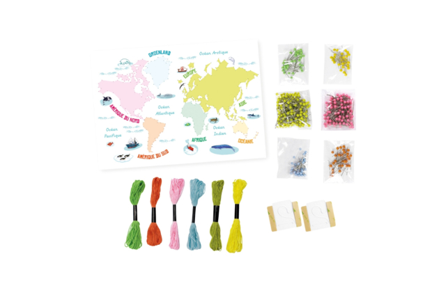 World Map Craft Kit - String Art Activity - 4 - String Art Kit - 10doigts.com - Coffret String Art - 10doigts.fr