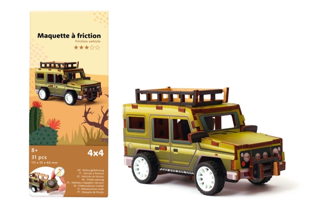 Maqueta vehículo a fricción JEEP 4 x 4 - Maquettes en bois - 10doigts.fr