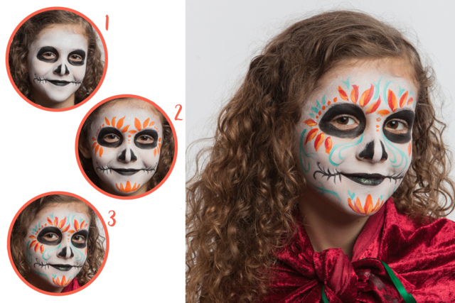maquillaje de Halloween infantil - Maquillage créatif pour enfants - 10doigts.fr
