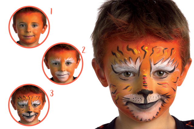maquillaje tigre - Maquillage créatif pour enfants - 10doigts.fr