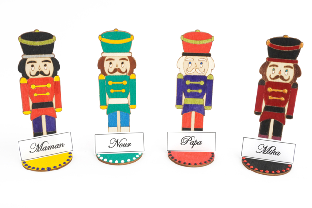 Nutcracker Place Holders - 4 Pieces - 4 - Christmas Wooden Objects - 10doigts.com - Objets en bois Noël - 10doigts.fr
