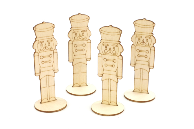 Nutcracker Place Holders - 4 Pieces - 2 - Christmas Wooden Objects - 10doigts.com - Objets en bois Noël - 10doigts.fr