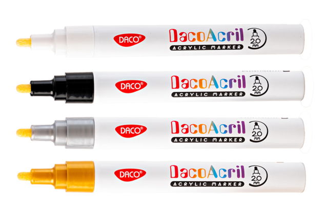 rotulador pintura acrílica blanco negro oro plata - Marqueurs peinture : l'intensité de l'acrylique au bout des doigts - 10doigts.fr