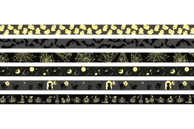 cinta adhesiva de enmascarar halloween fosforescente - Adhésifs colorés et Masking tape - 10doigts.fr