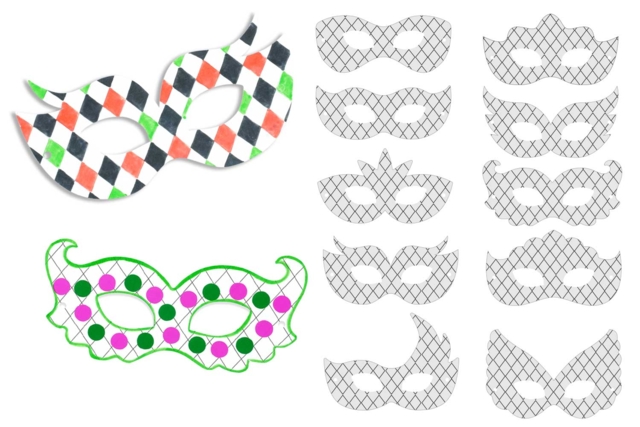máscara lobo mosaicos - Masques créatifs enfants - 10doigts.fr