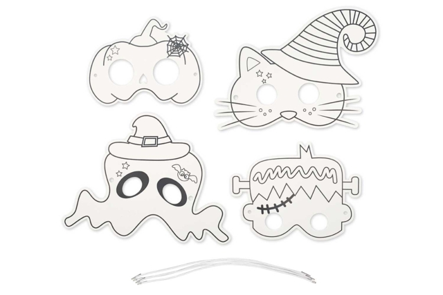 mascaras para colorear halloween - Masques créatifs enfants - 10doigts.fr