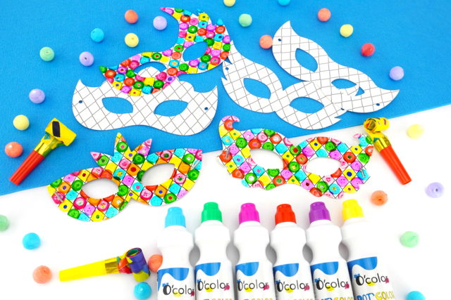 Máscaras de Carnaval a estampar - Masques créatifs enfants - 10doigts.fr