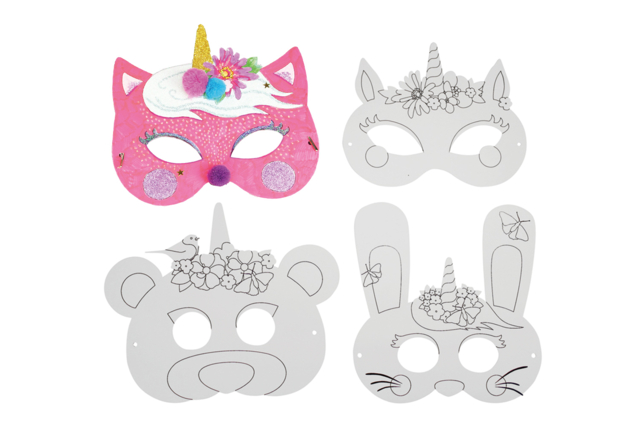 máscaras unicornio para colorear - Masques créatifs enfants - 10doigts.fr