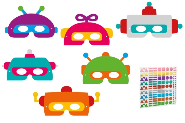 Máscaras robots + gomets brillantes - Masques créatifs enfants - 10doigts.fr