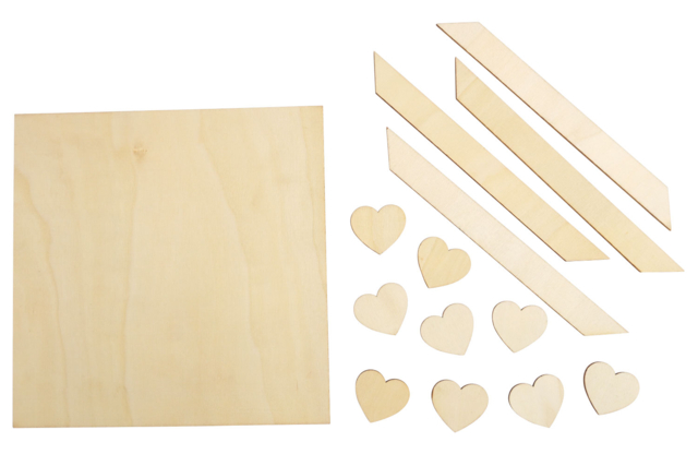 Wooden Small Hearts Frame - 4 - Office Supplies - 10doigts.com - Objets pour le bureau : personnalisez votre espace de travail - 10doigts.fr