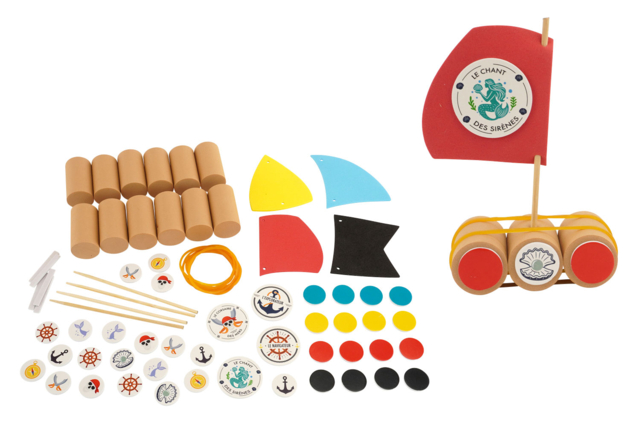 material Kit de pequeños barcos que flotan - 4 unidades - Kits clés en main - 10doigts.fr