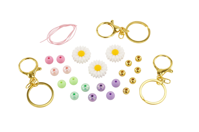 Flower Keychain Kit - 3 Pieces - 3 - Jewelry Kits - 10doigts.com - Kits Bijoux - 10doigts.fr
