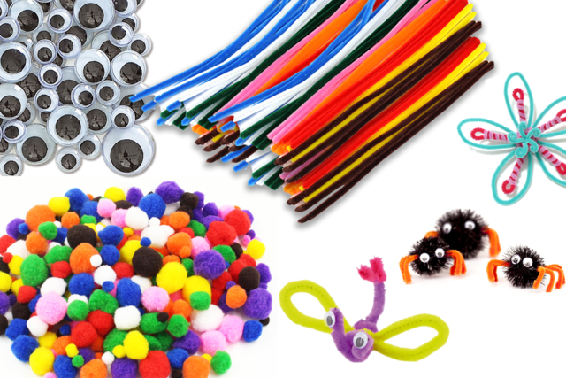 Creative Mega Pack: Assorted Pom Poms, Pipe Cleaners, and Googly Eyes - 1 - Chenille Stems - 10doigts.com - Chenilles, cure-pipe - 10doigts.fr
