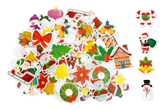 Maxi pack embellishments de Navidad - 220 unidades - Petites décorations de Noël - 10doigts.fr