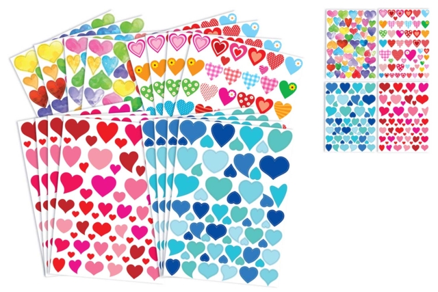 Mega set de 936 gomets corazones - 16 planchas - Gommettes cœur : des cœurs adhésifs pour vos activités créatives - 10doigts.fr