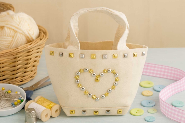Mini Cotton Bag in Ecru - 3 - Cotton, Linen - Textiles - 10doigts.com - Coton, lin - Textiles - 10doigts.fr