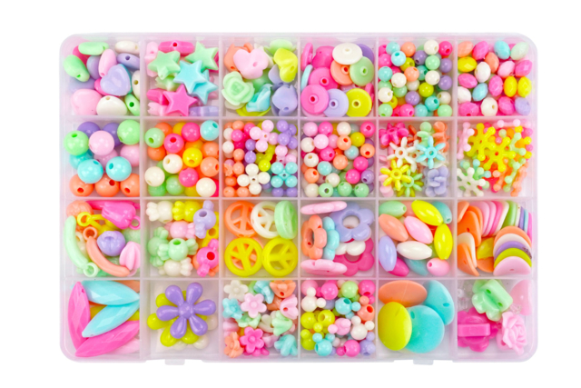 mezcla de cuentas de plástico pastel para niños - Perles Plastique - 10doigts.fr