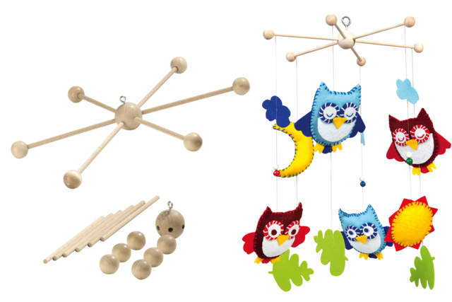Wooden mobile holder, 6 arms - 3 - Mobile Supports - 10doigts.com - Supports pour mobiles - 10doigts.fr