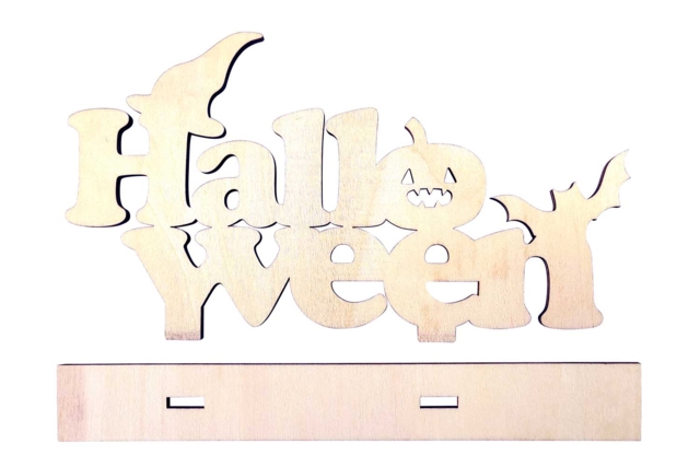 Palabra Halloween de madera para montar - Supports d'Halloween à décorer - 10doigts.fr
