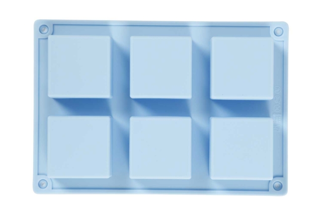 Molde de silicona - 6 cuadrados - Moules pour plâtre, savon, béton ... - 10doigts.fr