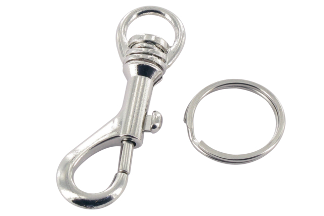 mosquetón plateado y anillo - Porte-clés - 10doigts.fr