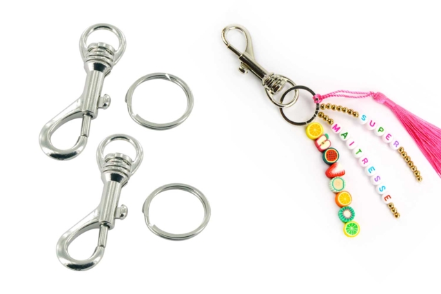 mosquetón plateado para llaveros - Porte-clés - 10doigts.fr