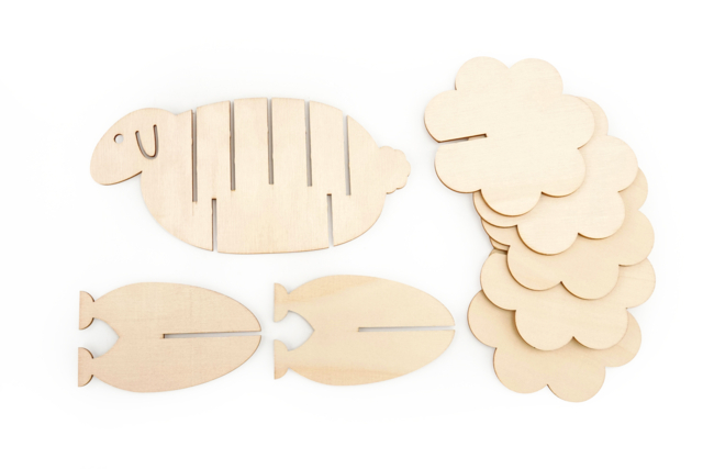 Sheep 5 Coasters - 4 - Wooden Objects for the Kitchen - 10doigts.com - Objets bois pour la cuisine - 10doigts.fr