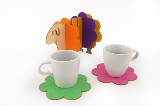 Sheep 5 Coasters - 10 - Wooden Objects for the Kitchen - 10doigts.com - Objets bois pour la cuisine - 10doigts.fr