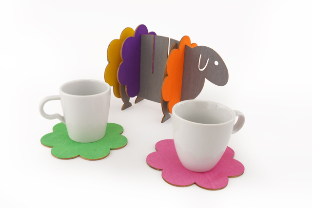 Sheep 5 Coasters - 9 - Wooden Objects for the Kitchen - 10doigts.com - Objets bois pour la cuisine - 10doigts.fr