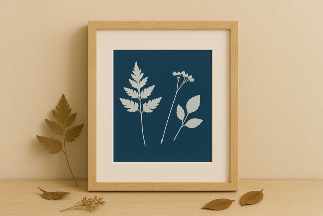 Nature morte en Cyanotype - Le cyanotype : s'initier à la magie de la photographie solaire - 10doigts.fr