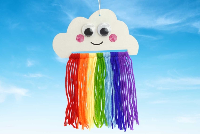 Rainbow Clouds to Weave - 6 Pieces - 2 - Ready-to-use Kits - 10doigts.com - Kits clés en main - 10doigts.fr