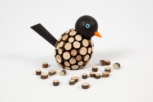 pájaro rodajas de madera - Décors nature - 10doigts.fr