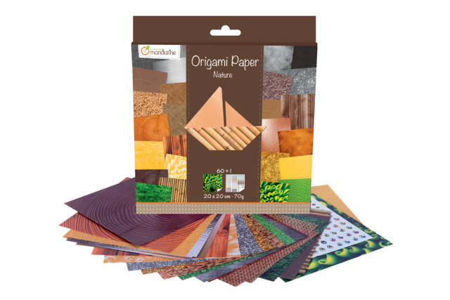Papel de Origami Naturaleza, 20 x 20 cm, 60F, 70g - Papiers Origami - 10doigts.fr