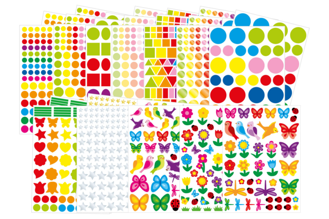 Maxi lot of stickers in various shapes and colors - 2600 pcs - 3 - Assorted Shapes Stickers - 10doigts.com - Gommettes formes assorties : un univers pour créer sans limite - 10doigts.fr