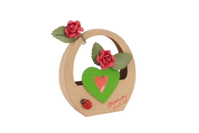 Small Brown Cardboard Heart-Shaped Basket - 4 - Cardboard Pots - 10doigts.com - Pots en carton - 10doigts.fr