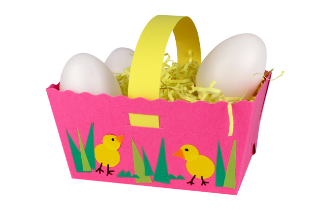 cestas tarjeta fuerte coloridas pascua - Paniers de Pâques - 10doigts.fr