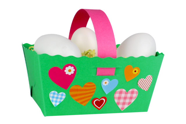 cestas tarjeta fuerte colorida Pascua - Paniers de Pâques - 10doigts.fr