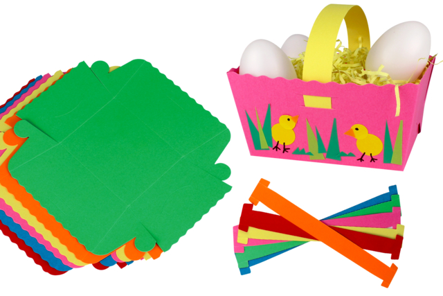 cestas tarjeta fuerte coloridas pascua - Paniers de Pâques - 10doigts.fr