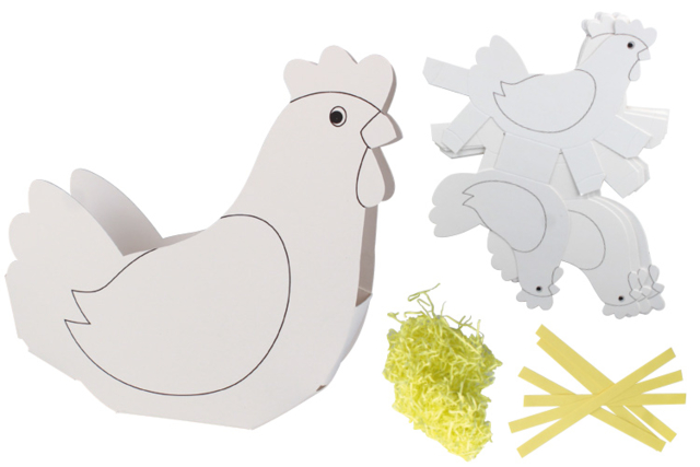 Chicken Basket Decorating Kit - 6 pcs - 4 - Easter Craft Kits - 10doigts.com - Kits créatifs Pâques - 10doigts.fr